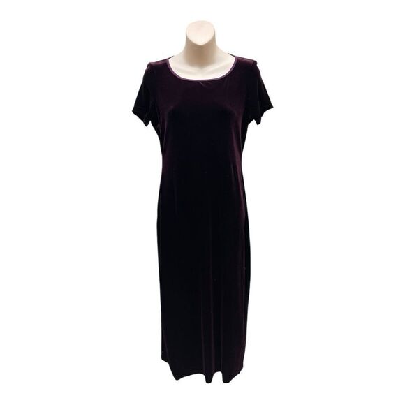 Vintage Rampage Velour Stretch Burgundy Maxi Dress Sz M Made in USA 90s Y2K EUC - Picture 1 of 8